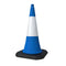 750mm 2 Part Blue Traffic Cone with D2 Reflective Sleeve