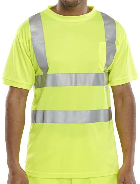 Crew Neck T-shirt - Yellow - Azured - General Hi Vis - Lapwing UK