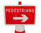 Plastic Cone Signs: Pedestrians Arrow Right