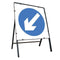 Metal Road Sign Blue Arrow Left Square - Orbit - Temporary Road Signs - Lapwing UK
