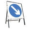 Metal Road Sign Blue Arrow Right Square - Orbit - Temporary Road Signs - Lapwing UK