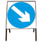 Metal Road Sign Blue Arrow Swivel Square - Orbit - Temporary Road Signs - Lapwing UK