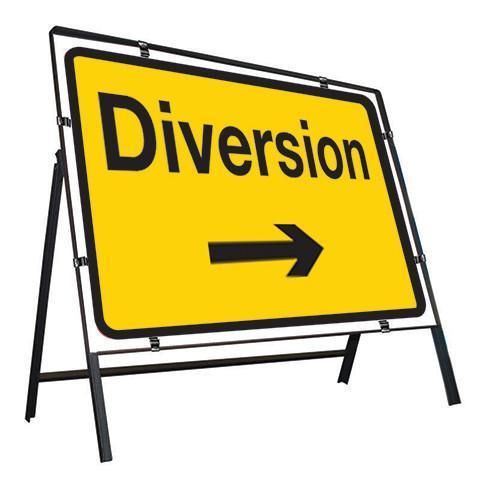 Metal Road Sign Diversion Arrow Right - Orbit - Temporary Road Signs - Lapwing UK