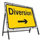Metal Road Sign Diversion Arrow Right - Orbit - Temporary Road Signs - Lapwing UK