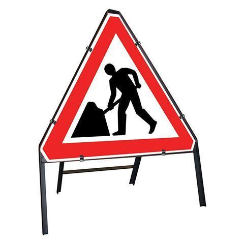 Metal Road Sign Triangle Men At Work