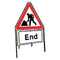 Metal Road Sign Triangle Men At Work End - Orbit - Temporary Road Signs - Lapwing UK