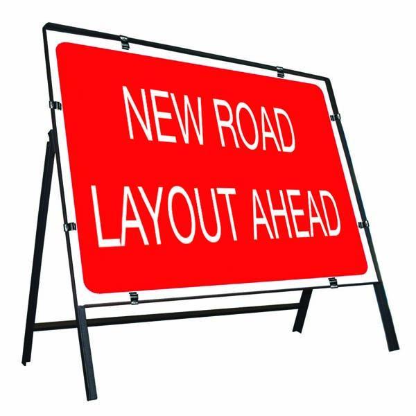 Metal Road Sign New Road Layout Ahead - Orbit - Temporary Road Signs - Lapwing UK