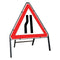 Metal Road Sign Triangle Road Narrowing Left Sign - Orbit - Temporary Road Signs - Lapwing UK