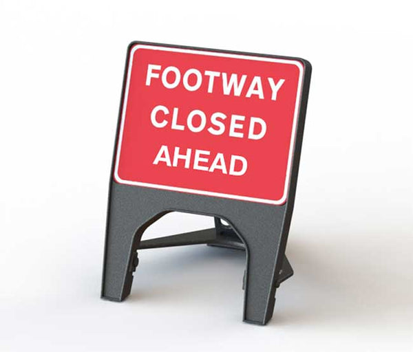 Plastic Road Sign - Footway Closed Ahead