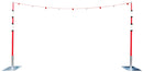 75OHGPK Overhead Goalpost Kit with red and white bunting.