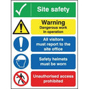 Site Safety Sign 4 Panel - Orbit - Safety Signage - Lapwing UK