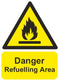 Safety Sign - Danger Refuelling Area A3