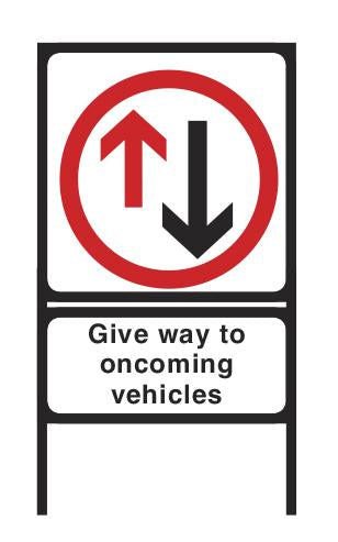 Metal Road Sign Give Way to Oncoming Vehicles - Orbit - Temporary Road Signs - Lapwing UK